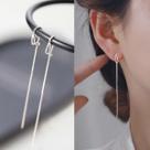 Brincos prateado Strass Sobrepor Delicado Feminino pendurar -