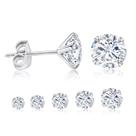 Brincos Push-back de Zircônia Cúbica (3-7mm) - 1 Par em Aço Cirúrgico