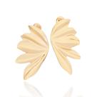 Brincos rommanel banhado ouro 18k feminino grande maxi asa borboleta ondulada 527377