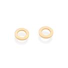 Brincos rommanel banhado ouro 18k feminino redondo círculo vazado 527452