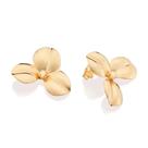 Brincos rommanel banhado ouro 18k flor abaulada 527361