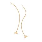 Brincos rommanel banhado ouro 18k palito cauda de baleia 527614