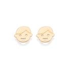 Brincos rommanel banhado ouro 18k rosto de menino 527438