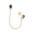 Brincos rommanel banhado ouro 18k unitario com cristais gota 527430