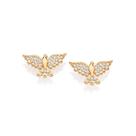 Brincos rommanel banhado ouro 3x 24k 18k e 22k feminino espírito santo cravejado pedra zircônia 527344