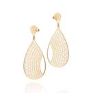Brincos rommanel banhado ouro 3x 24k 18k e 22k feminino grande gota vazada pendurada 527330