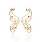 Brincos rommanel banhado ouro 3x 24k 18k e 22k feminino grande maxi borboleta pedra zircônias 527332 Brincos rommanel banhado ouro 3x 24k 18k e 22k feminino grande maxi borboleta pedra zircônias 527332