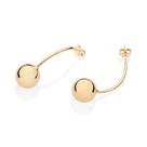 Brincos rommanel banhado ouro 3x 24k 18k e 22k feminino grande palito esfera na ponta 527356