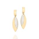 Brincos rommanel banhado ouro 3x 24k 18k e 22k retângular e navete ródio branco pendurado 524740 Brincos rommanel banhado ouro 3x 24k 18k e 22k retângular e navete ródio branco pendurado 524740