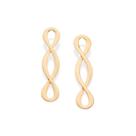 Brincos rommanel feminino banhado ouro 18k entrelaçado liso 527406