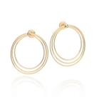 Brincos rommanel feminino banhado ouro 18k maxi redondo 527431