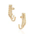 Brincos rommanel feminino banhado ouro 18k meia argola 527429