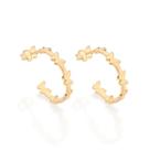Brincos rommanel feminino banhado ouro 18k meia argola com borboletas 527374 Brincos rommanel feminino banhado ouro 18k meia argola com borboletas 527374