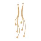 Brincos rommanel feminino banhado ouro 18k pêndulo com esferas 527408