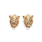 Brincos rommanel feminino pequenos 3d mufasa rei leão banhado ouro 18k 527446