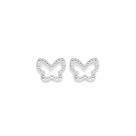 Brincos rommanel feminino prata 925 borboleta 820290