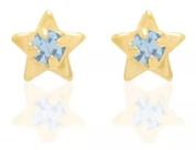Brincos Rommanel Infantil Estrela Com Cristal Fol 18k 520724
