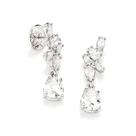 Brincos rommanel platina femininos para noivas cravejado zircônias festa gota pendurada 326937 Brincos rommanel platina femininos para noivas cravejado zircônias festa gota pendurada 326937