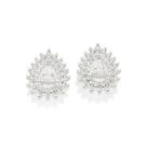 Brincos rommanel prata 925 femininos cravejado pedra zirconia gota botão 820251