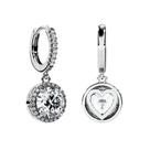Brincos SIGALIT Moissanite Halo Solitaire S925 em prata