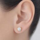 Brincos Solitário com Moissanite em Ouro Amarelo 18K Feminino Joia Fina Luxuosa