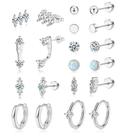 Brincos Staligue Surgical Steel 20G Flat Back Stud & Hoop