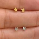 Brincos titânio estrela dourada com fecho de tarracha