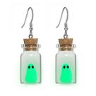 Brincos TKHLT Ghost in a Bottle com pingente que brilha no escuro