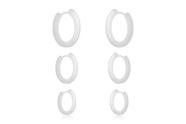 Brincos trio de argolas com banho de ródio branco Brincos trio de argolas com banho de ródio branco