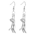 Brincos U7 Cute Cat Ear Pingente Banhados a Platina com Strass
