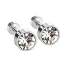 Brincos Unissex de Aço Inoxidável com Zircônia Cúbica (3mm a 7mm)