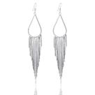 Brincos Vijiv 1920s Drop Tassel Flapper Costume Silver