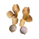 Brincos Vintage Dourados Com Pérolas Imitadas Para Mulheres, Joias Em Forma De Flores E Folhas Para