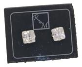 Brincos Zircônia Quadrado 5mm Em Prata 950