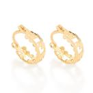 Brincosbanhado ouro 3x 24k 18k e 22k femininos argola pequenos estrela e lua rommanel 523350