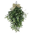 Brinde artificial em forma de lágrima de ramo de oliveira de 24 cm - Rotroyce