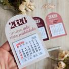 Brinde Natal Card com Calendário 2026 Personalizado com Imã (20 unidades)