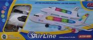 Brinquedo aeronave avião com luz e som bate e volta