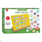 Brinquedo Alfabeto Magnético Madeira Letras Figuras 80 Peças 0467 - Nig - NIG Brinquedos