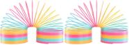 Brinquedo Antiestresse Slinky Extreme Rainbow de Plástico 23x18cm Pacote com 2 Brinquedo Antiestresse Slinky Extreme Rainbow de Plástico 23x18cm Pacote com 2