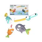 Brinquedo Aquático Colorido Em Forma De Tubarão Com Jogo De Pesca Magnético, Brinquedo De Banho Para