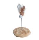 Brinquedo Arranhador Hello Pet Redondo Pelúcia Bege para Gatos