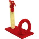 Brinquedo Arranhador para gatos: retangular com argola em sisal e pelúcia São Pet 42X21X44