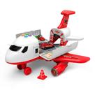 Brinquedo Avião Bombeiro Com Luz e Som e 2 Carros Domni