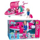 Brinquedo avião com acessórios e mini boneca Tipo Barbie