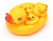 Brinquedo Banho Patinho Borracha Banheira Piscina Bebê 4 Peças