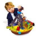 Brinquedo Barco Pirata Com Rodinha - 23 peças