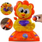 Brinquedo basquete leão Joguinho bebês Presente Interativo Didático Coordenação Motora