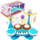 Brinquedo Bateria E Piano Com Som, Luz e Microfone - Castela