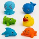 Brinquedo Bichinhos Banho Bebê Vinil Macio som Kit 6 Bichos
